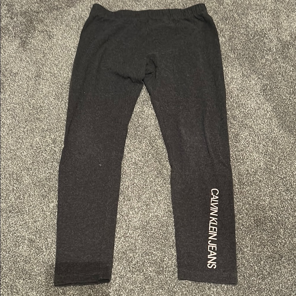 Calvin Klein Grey Leggings with Pink lettering